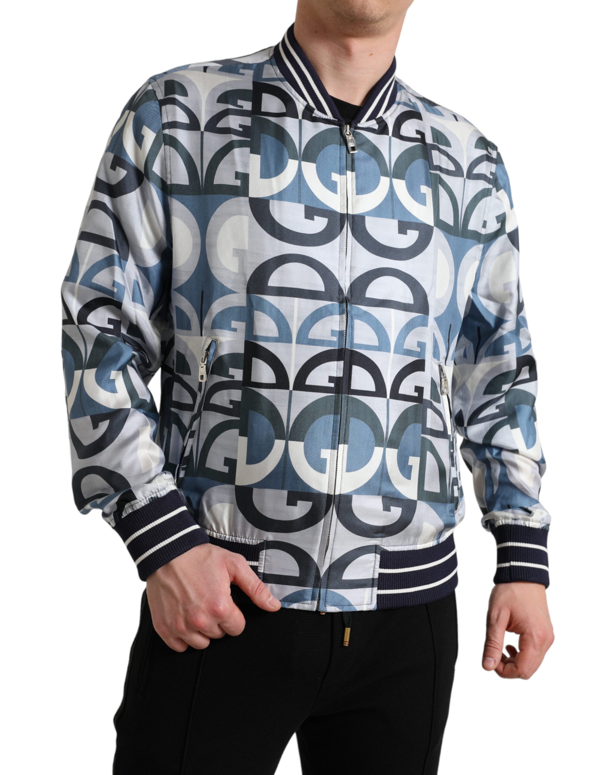 Dolce &amp; Gabbana Multicolor Silk Bomber Jacket - Classic Elegance