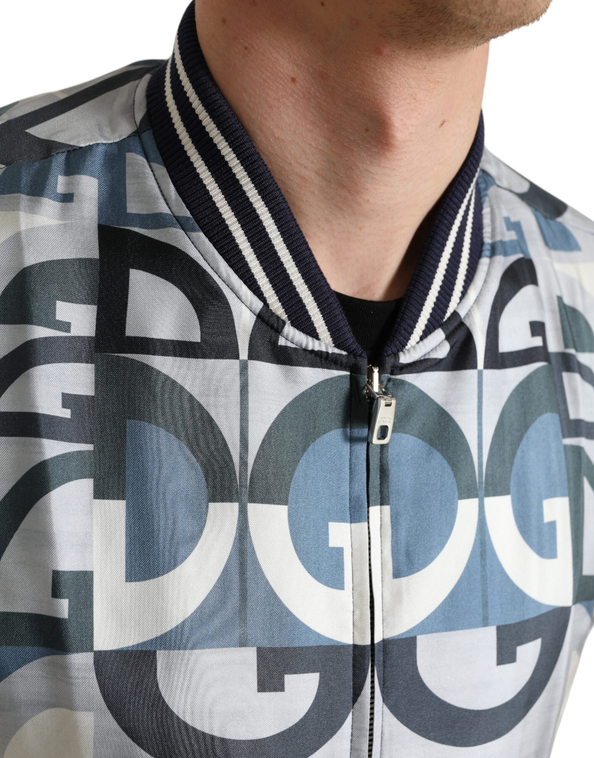 Dolce &amp; Gabbana Multicolor Silk Bomber Jacket - Classic Elegance