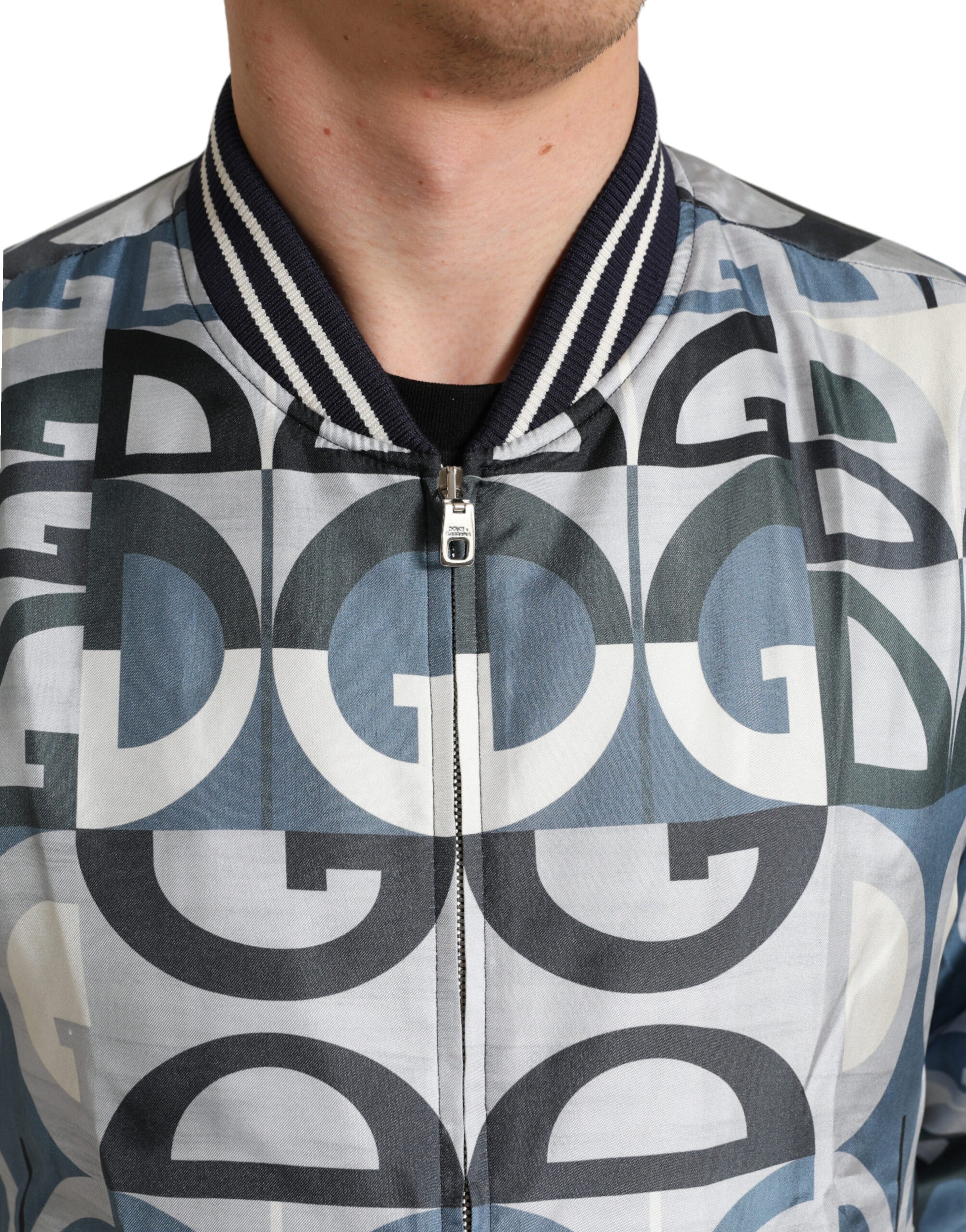Dolce &amp; Gabbana Multicolor Silk Bomber Jacket - Classic Elegance