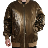 Dolce & Gabbana Elegant Bronze Bomber Jacket