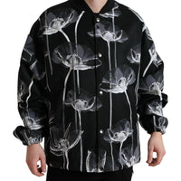 Dolce & Gabbana Elegant Floral-Print Bomber Jacket