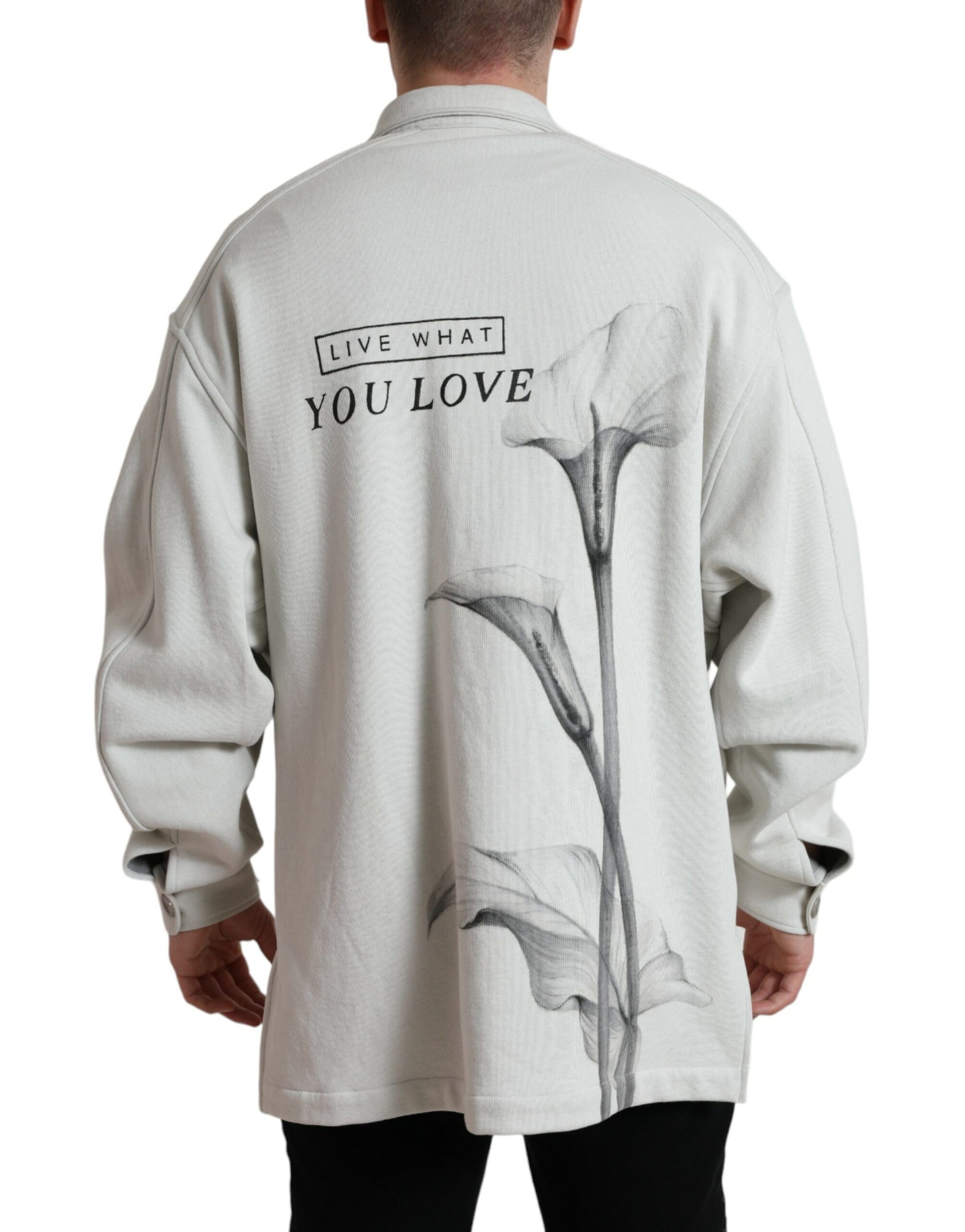 Dolce &amp; Gabbana Elegant Floral Back Cotton Jacket