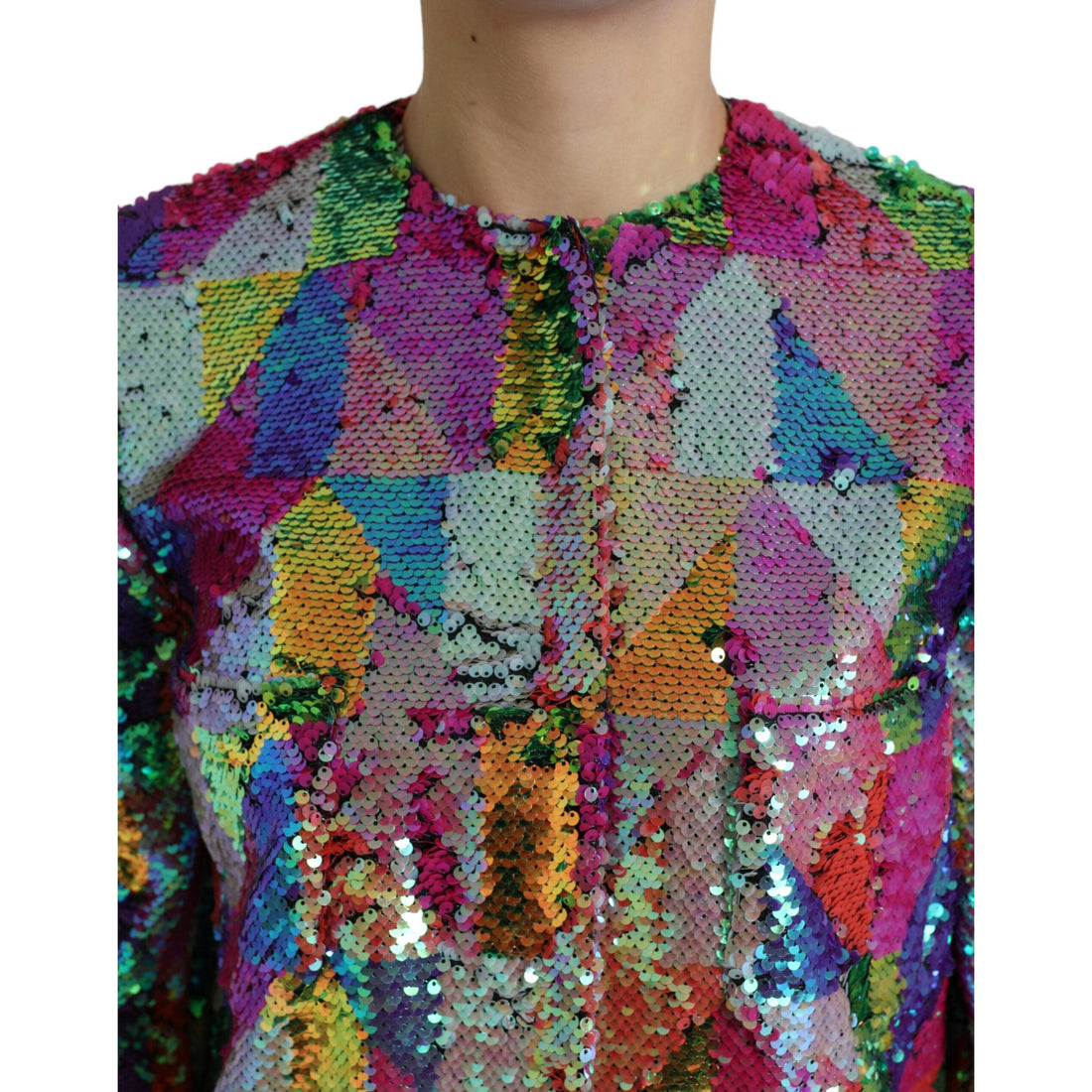 Dolce & Gabbana Multicolor Sequined Long Jacket