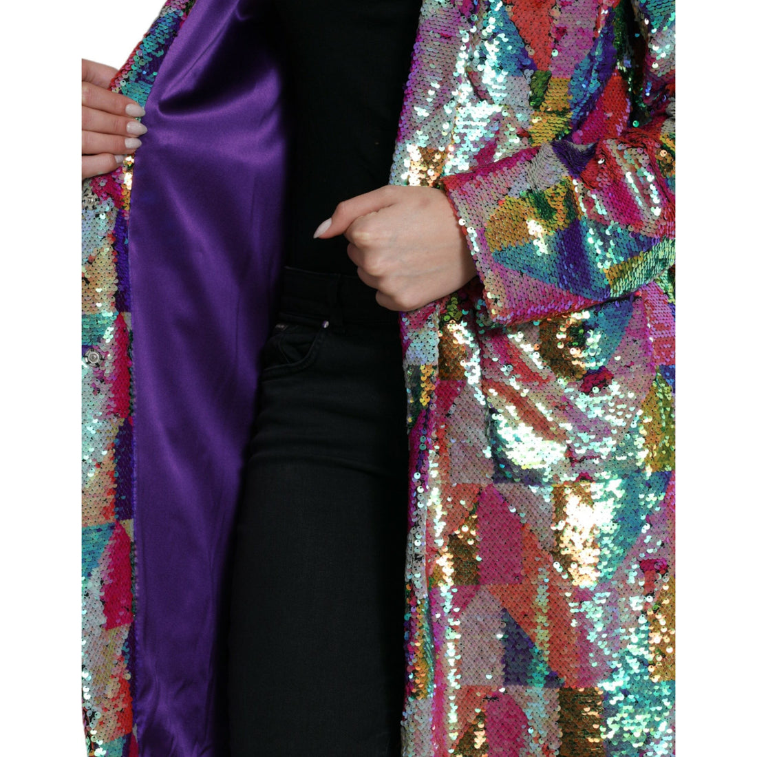 Dolce & Gabbana Multicolor Sequined Long Jacket