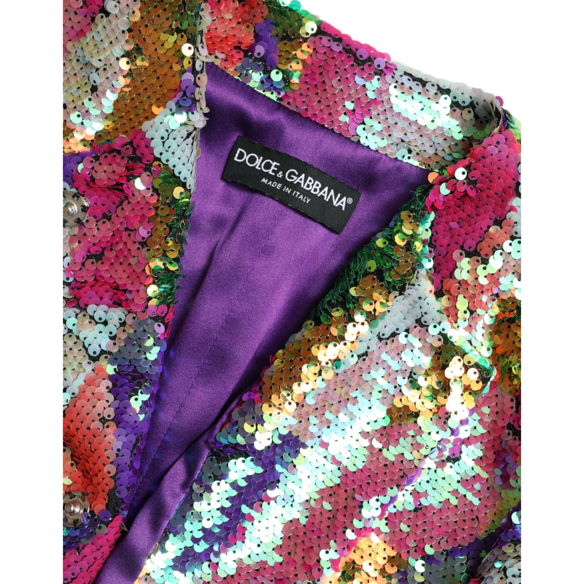 Dolce &amp; Gabbana Multicolor Sequined Long Jacket
