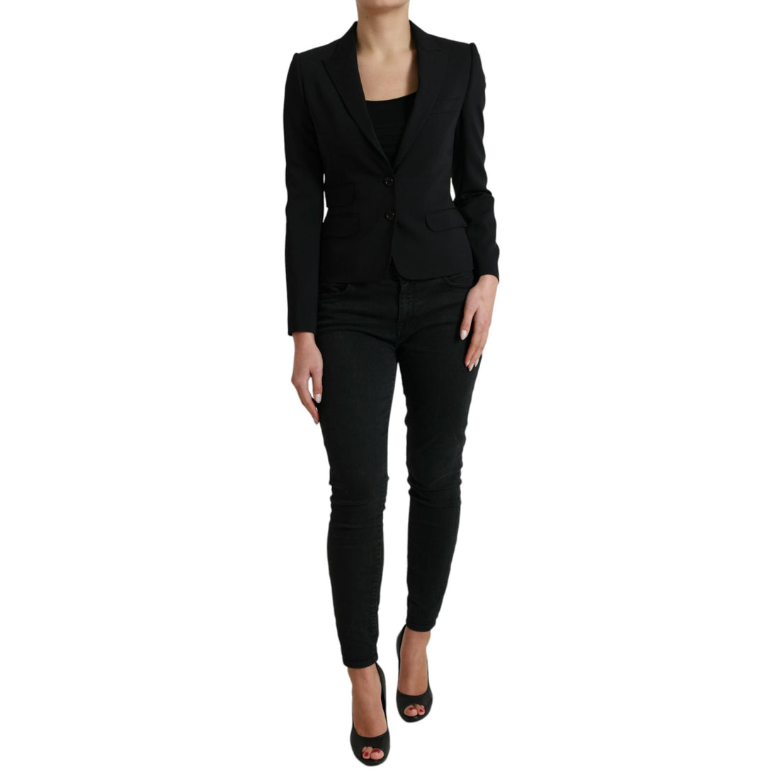 Dolce & Gabbana Chic Wool Blend Peak Lapel Blazer