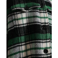 Dolce & Gabbana Elegant Green Plaid Long Coat