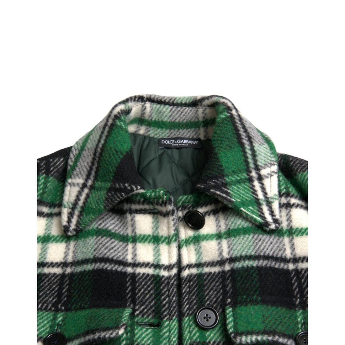 Dolce & Gabbana Elegant Green Plaid Long Coat