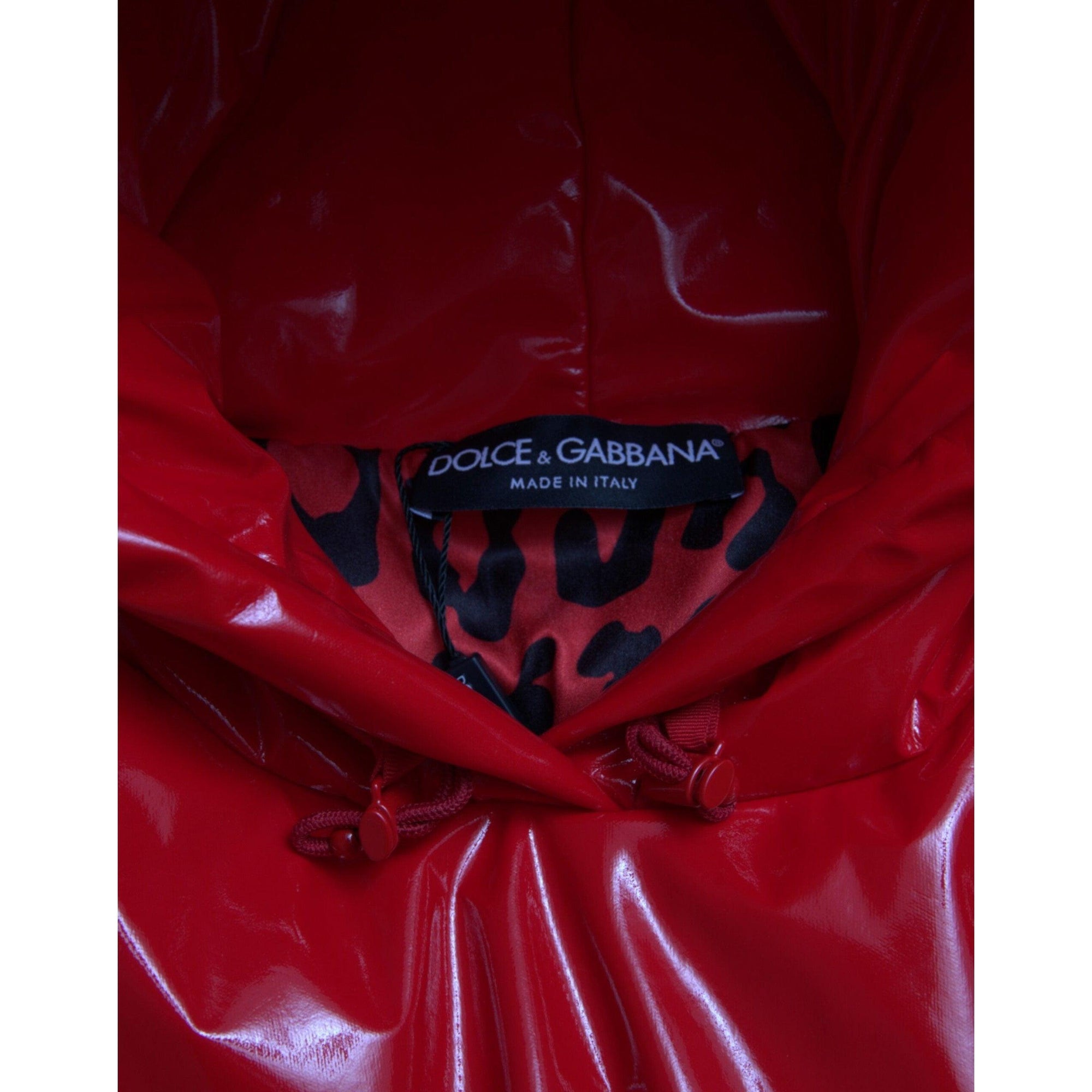 Dolce &amp; Gabbana Chic Shiny Red Cropped Jacket