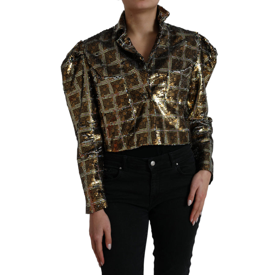 Dolce & Gabbana Multicolor Sequined Cropped Jacket