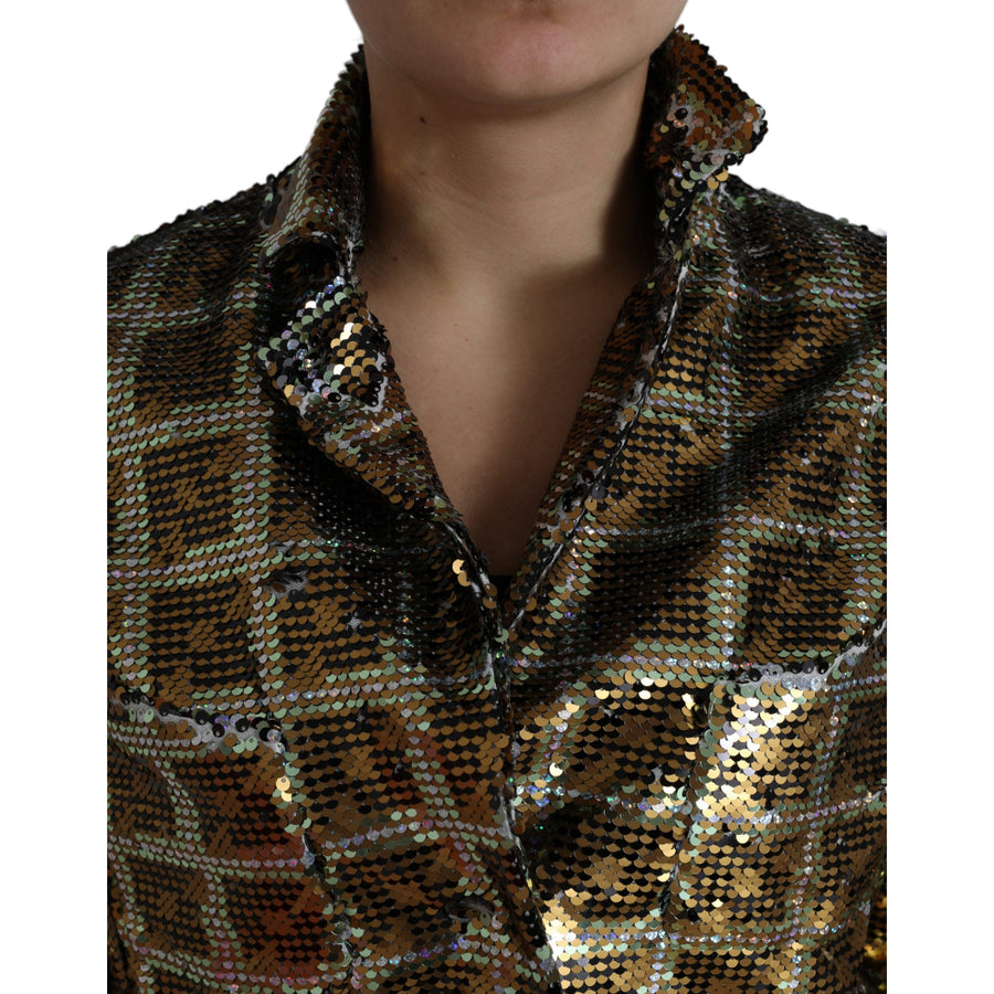 Dolce & Gabbana Multicolor Sequined Cropped Jacket