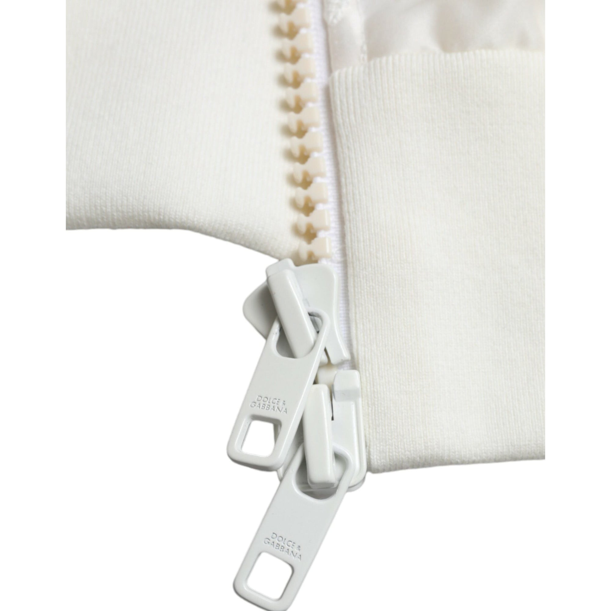 Dolce &amp; Gabbana Elegant White Silk Bomber Jacket