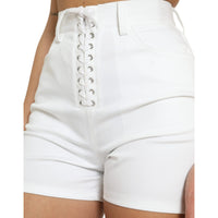 Dolce & Gabbana Chic High Waist Lace Closure Shorts