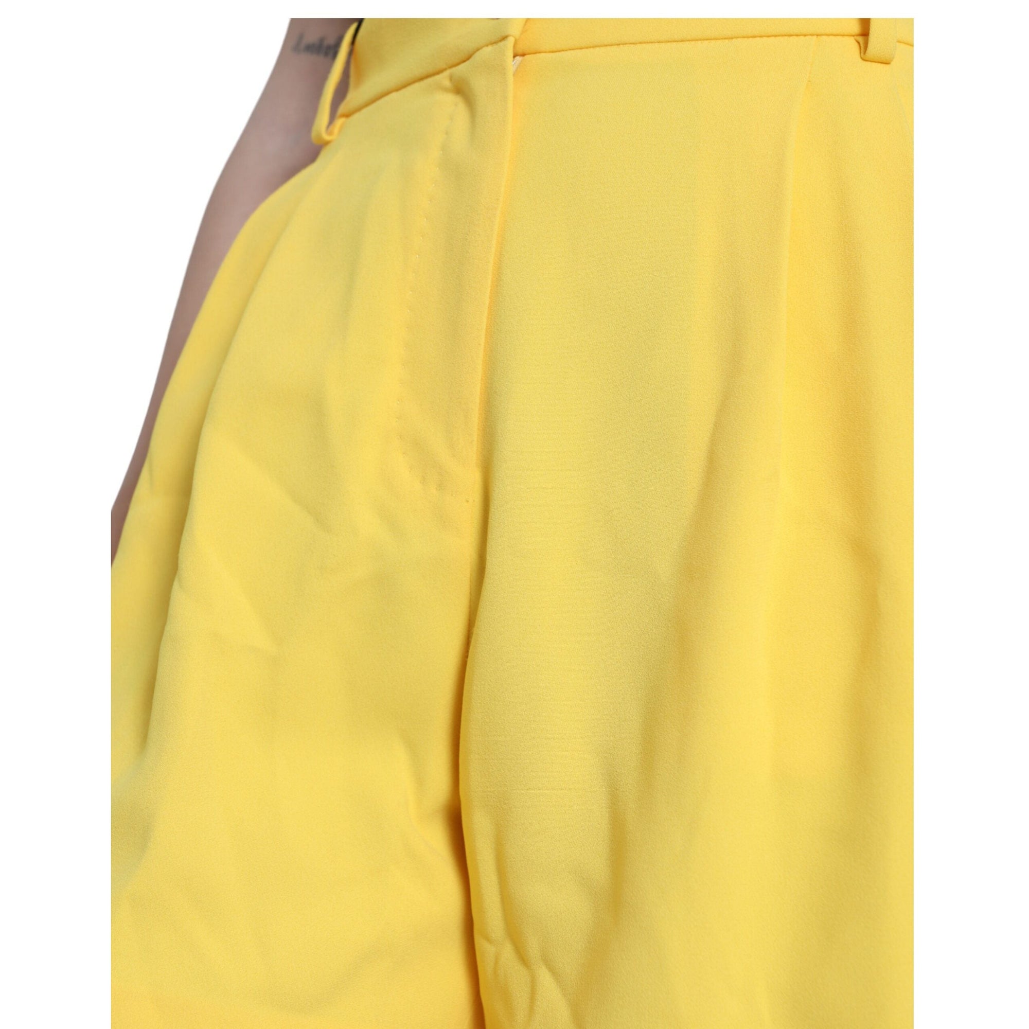 Dolce &amp; Gabbana Elegant High Waist Bermuda Shorts in Sunny Yellow