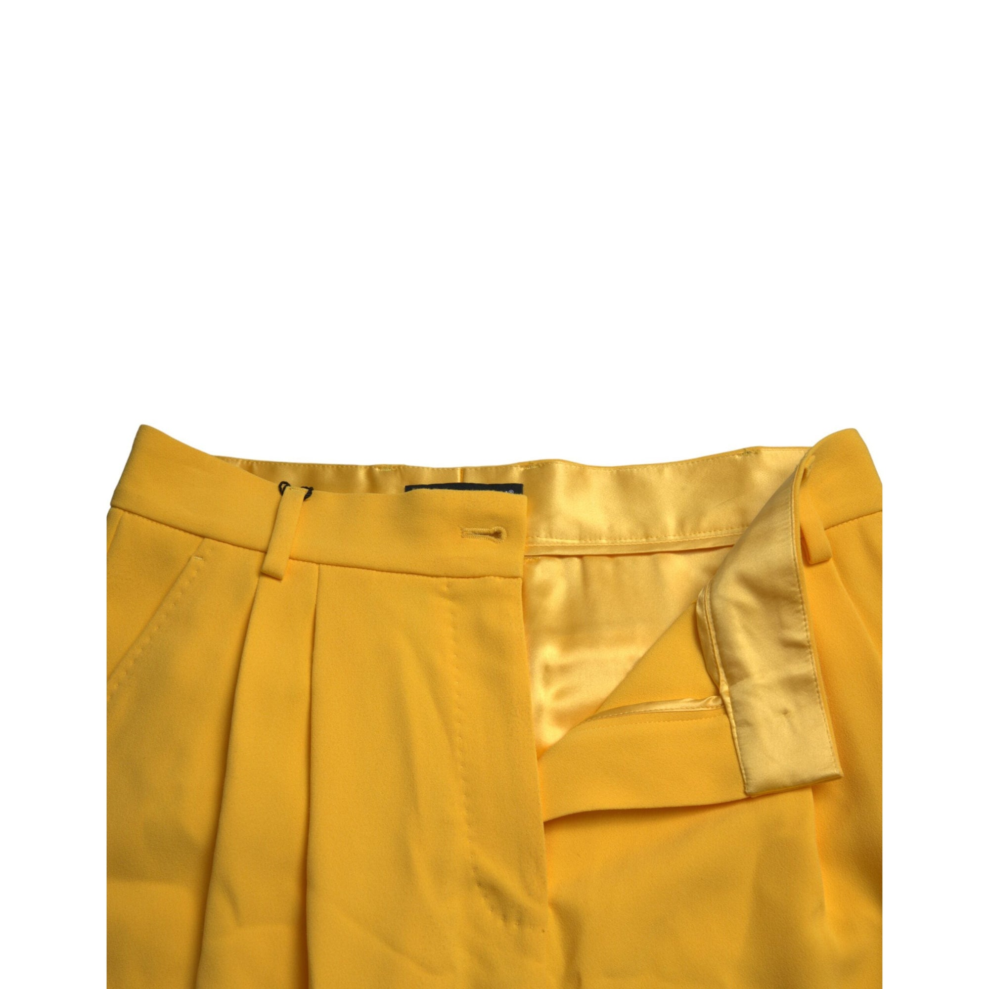 Dolce &amp; Gabbana Elegant High Waist Bermuda Shorts in Sunny Yellow