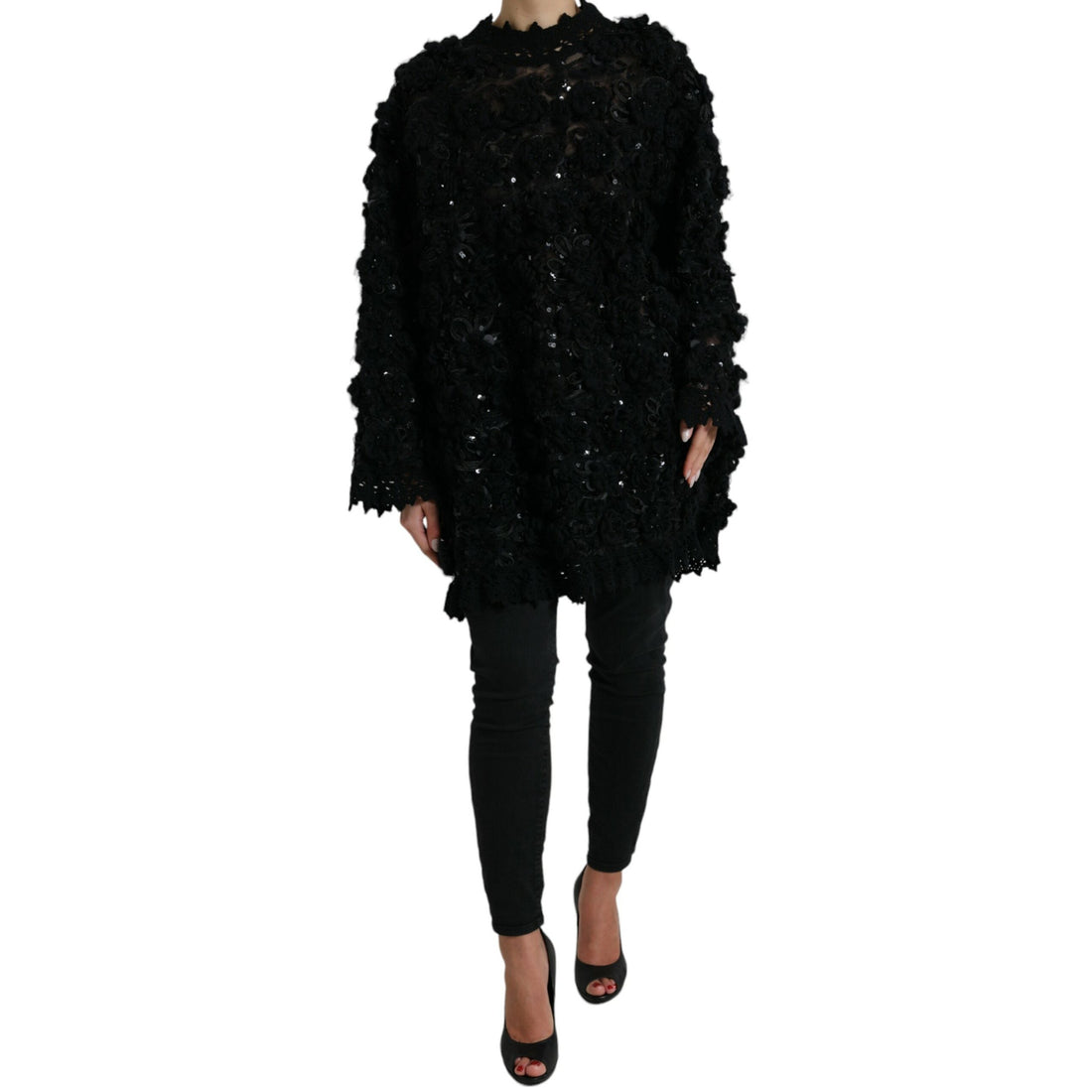 Dolce & Gabbana Sequin Embellished Black Pullover