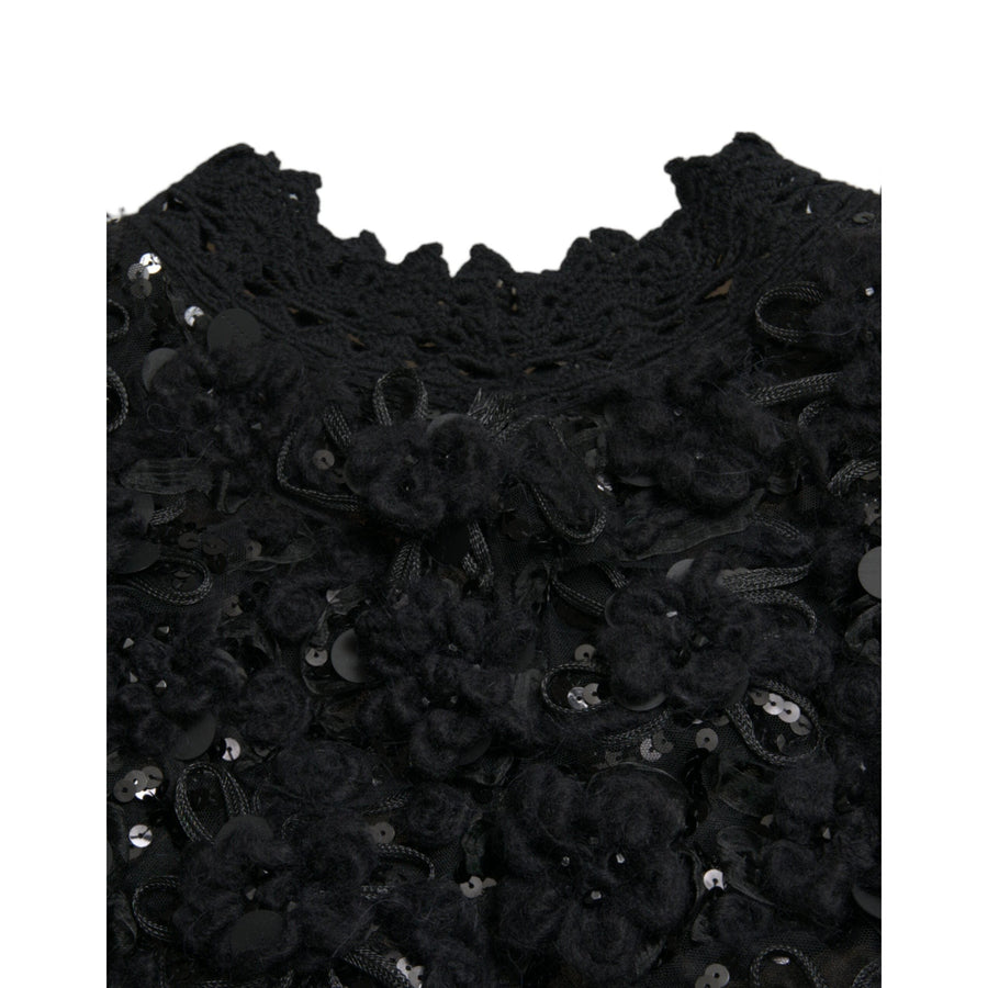 Dolce & Gabbana Sequin Embellished Black Pullover