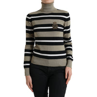 Dolce & Gabbana Multicolor Striped Wool Turtleneck Sweater