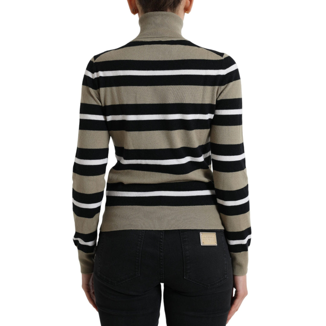 Dolce & Gabbana Multicolor Striped Wool Turtleneck Sweater