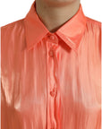 Dolce & Gabbana Elegant Coral Long Sleeve Polo Top