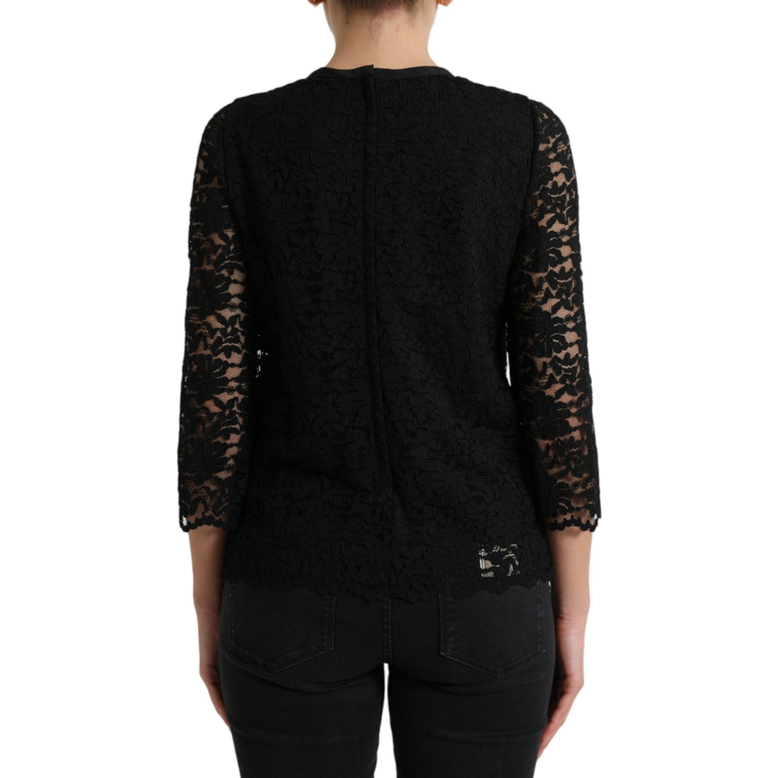 Dolce & Gabbana Elegant Floral Lace Long Sleeve Top