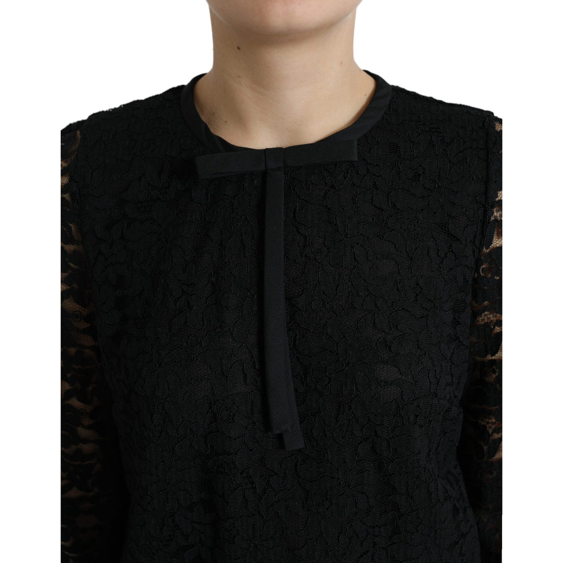 Dolce & Gabbana Elegant Floral Lace Long Sleeve Top