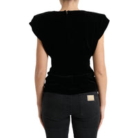 Dolce & Gabbana Velvet Exaggerated Shoulder Top