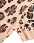 Dolce & Gabbana Elegant Beige Leopard Turtleneck Wool Top