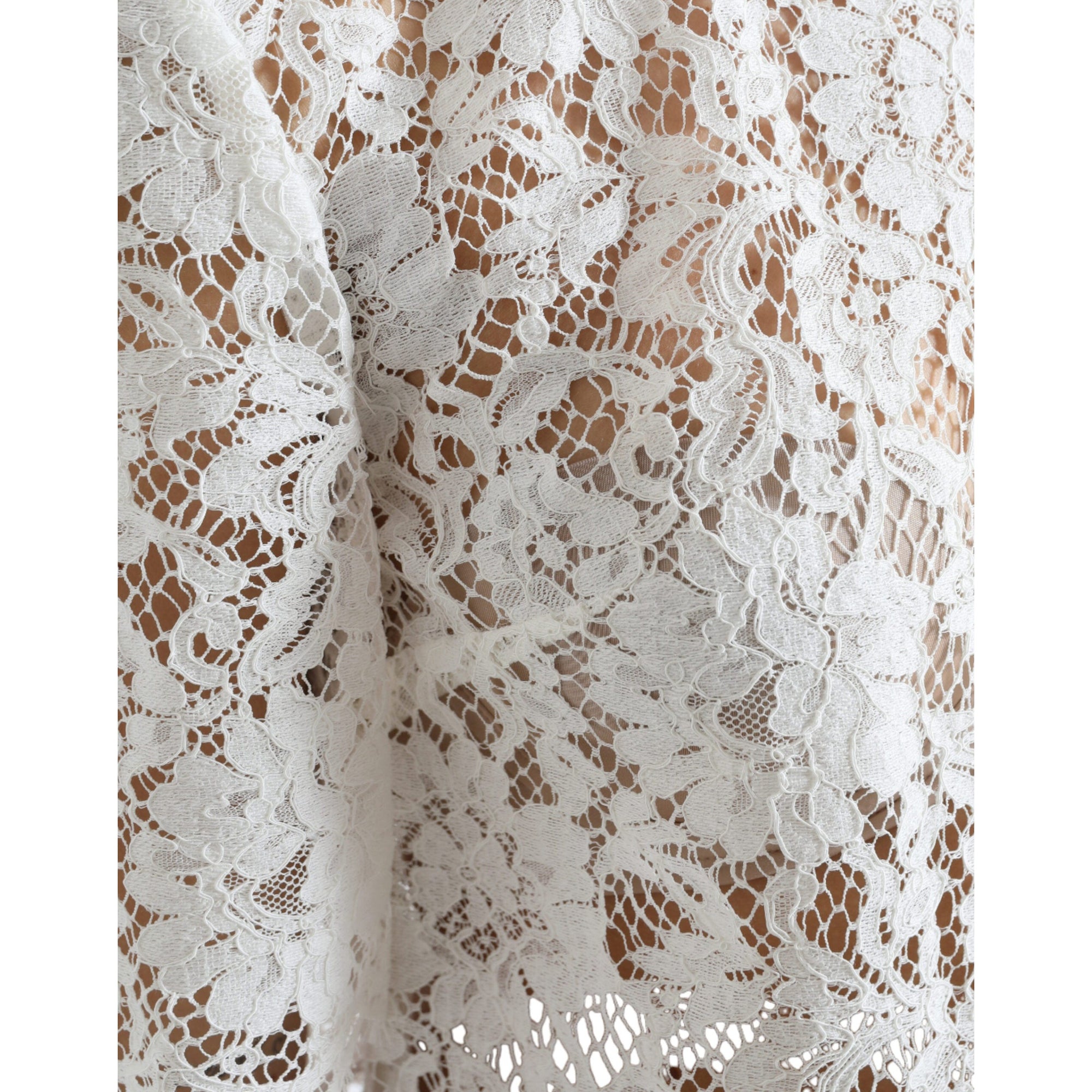 Dolce &amp; Gabbana Elegant White Lace Blouse