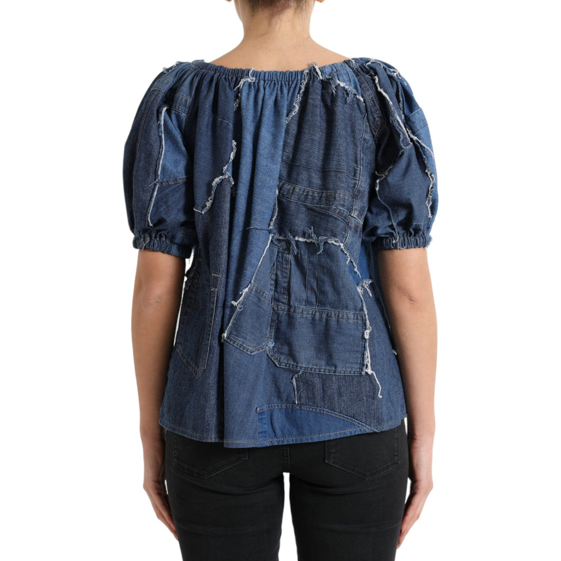 Dolce & Gabbana Elegant Cotton Denim Blouse Top