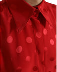 Dolce & Gabbana Elegant Polka Dot Sleeveless Silk Blouse