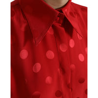 Dolce & Gabbana Elegant Polka Dot Sleeveless Silk Blouse