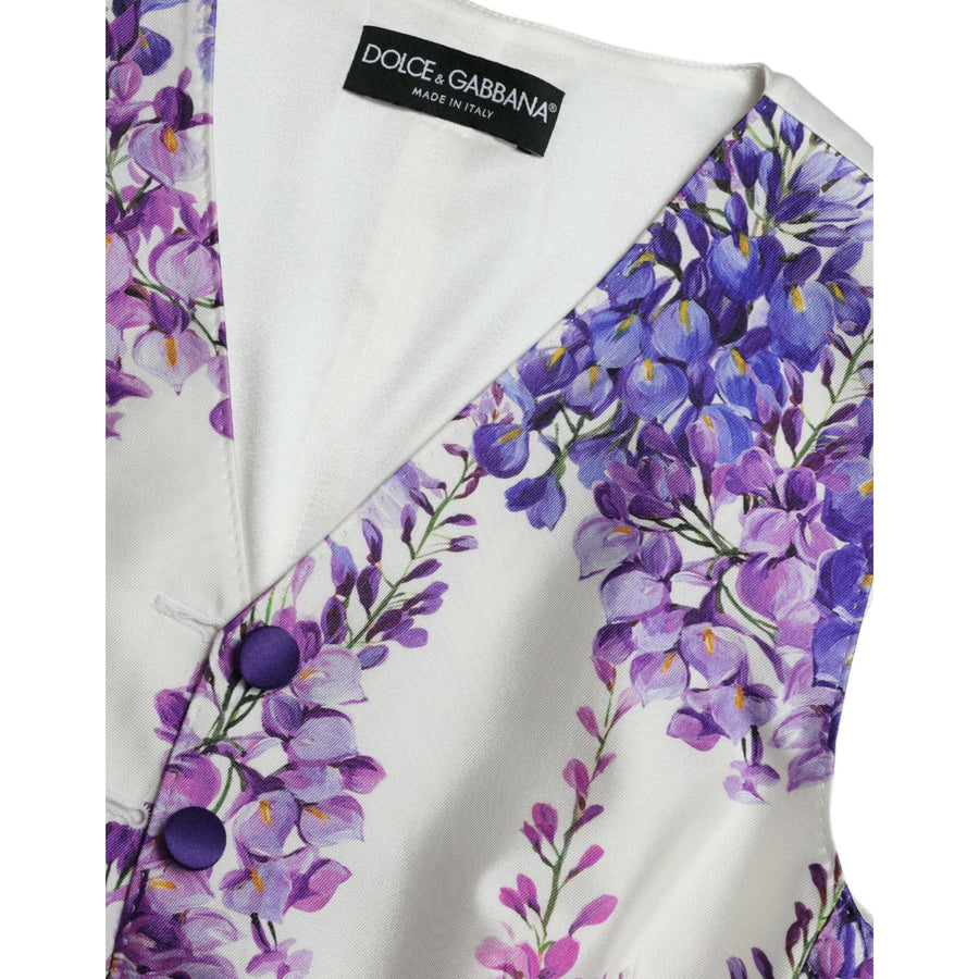 Dolce & Gabbana Floral Print Silk Blend Waistcoat