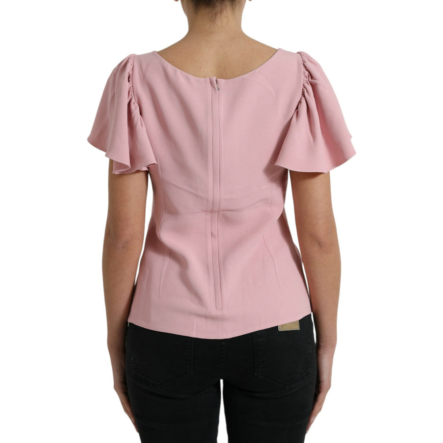 Dolce & Gabbana Chic Pink Bell Sleeve Top