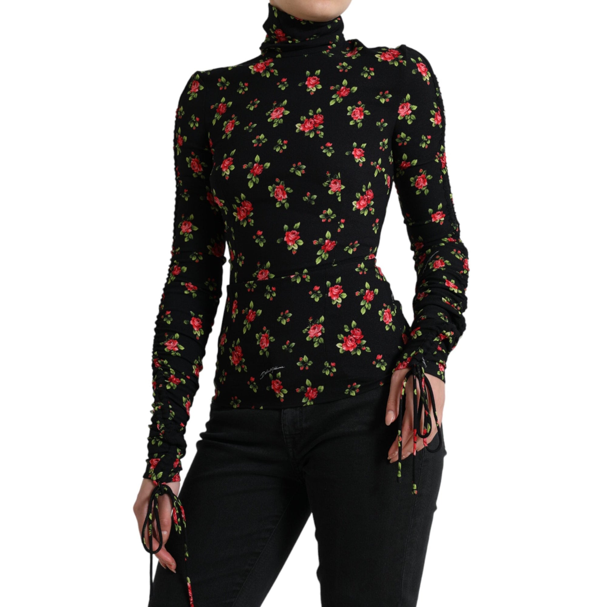 Dolce &amp; Gabbana Elegant Floral Silk Blend Top