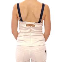 Dolce & Gabbana White Sailor Motif Stretch Tank Top