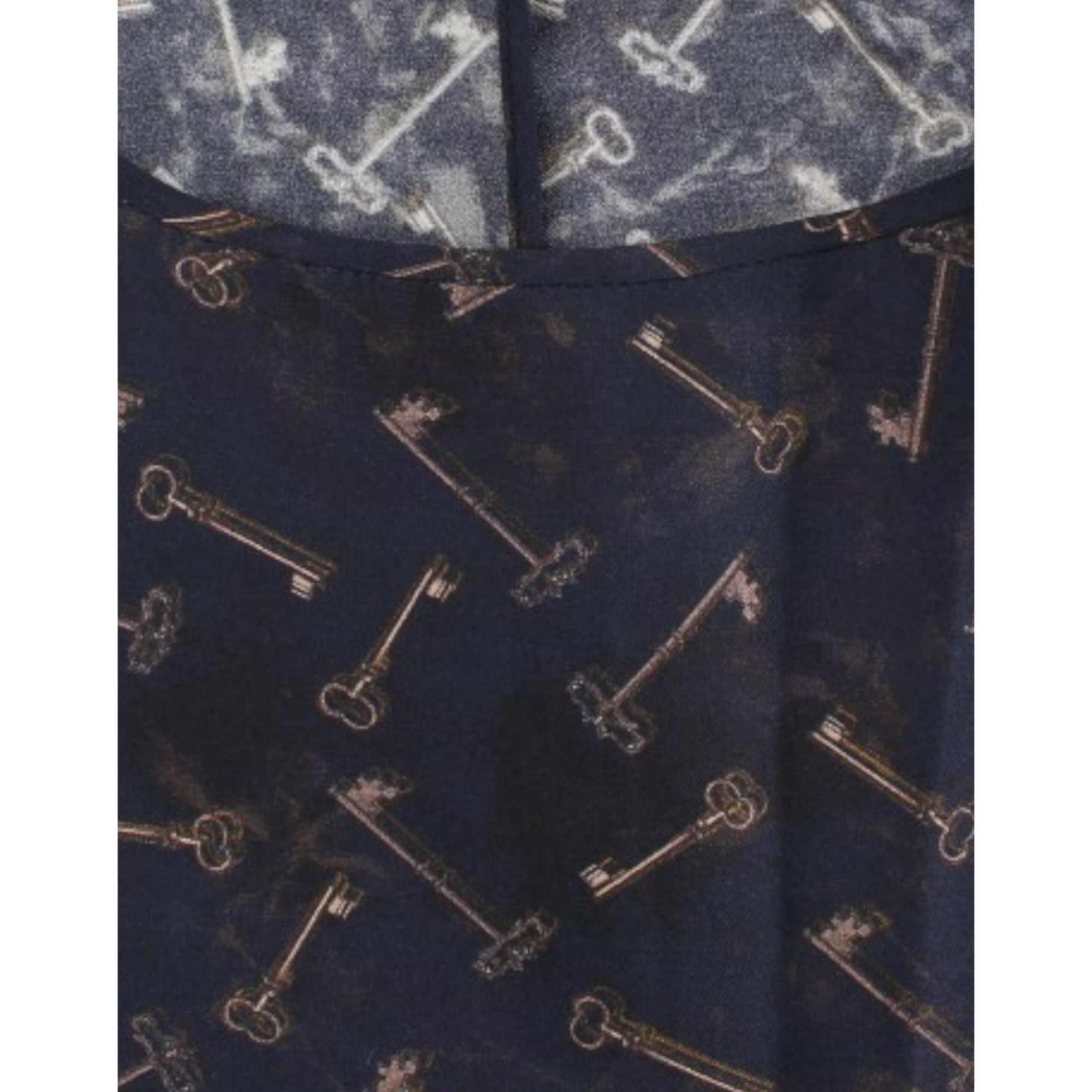 Dolce &amp; Gabbana Enchanted Sicily Silk Blouse with Gold Keys Print