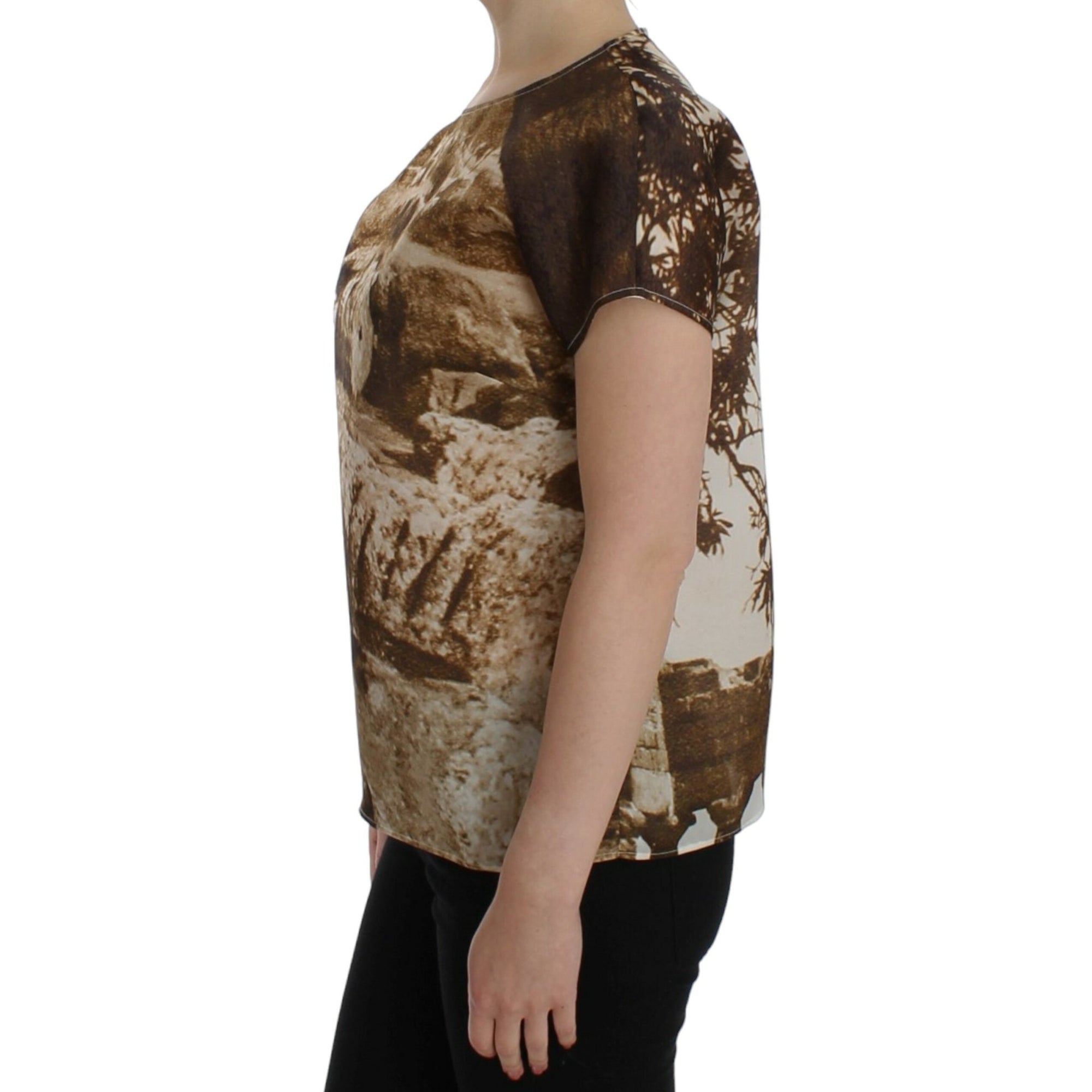Dolce &amp; Gabbana Enchanted Sicily Taormina Print Silk Blouse