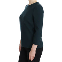 Dolce & Gabbana Enchanted Sicily Green Wool Silk Blend Blouse