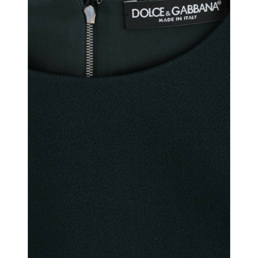 Dolce & Gabbana Enchanted Sicily Green Wool Silk Blend Blouse