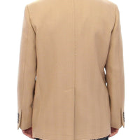 Dolce & Gabbana Elegant Beige Formal Wool Coat