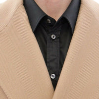 Dolce & Gabbana Elegant Beige Formal Wool Coat