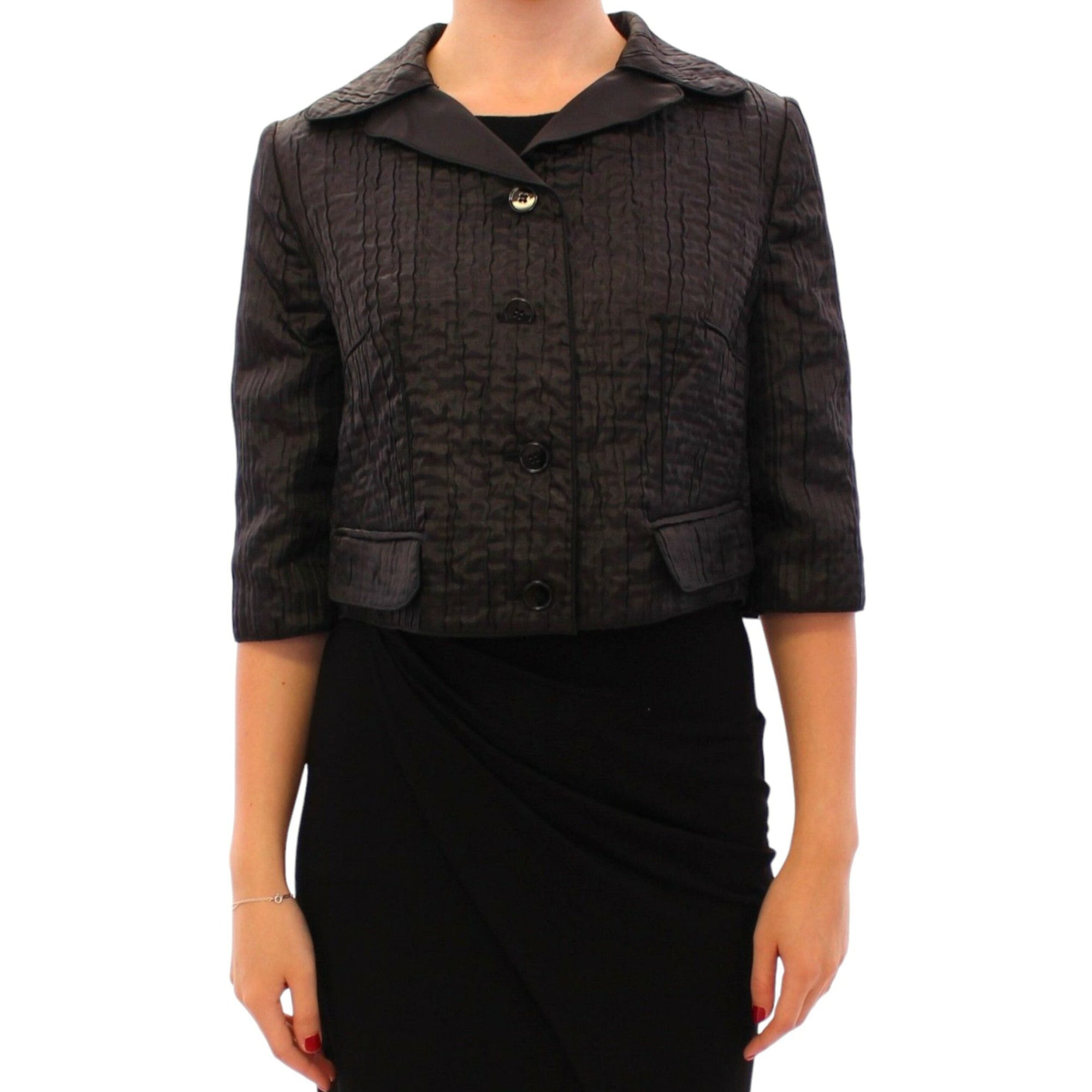 Dolce &amp; Gabbana Elegant Black Bolero Shrug Jacket