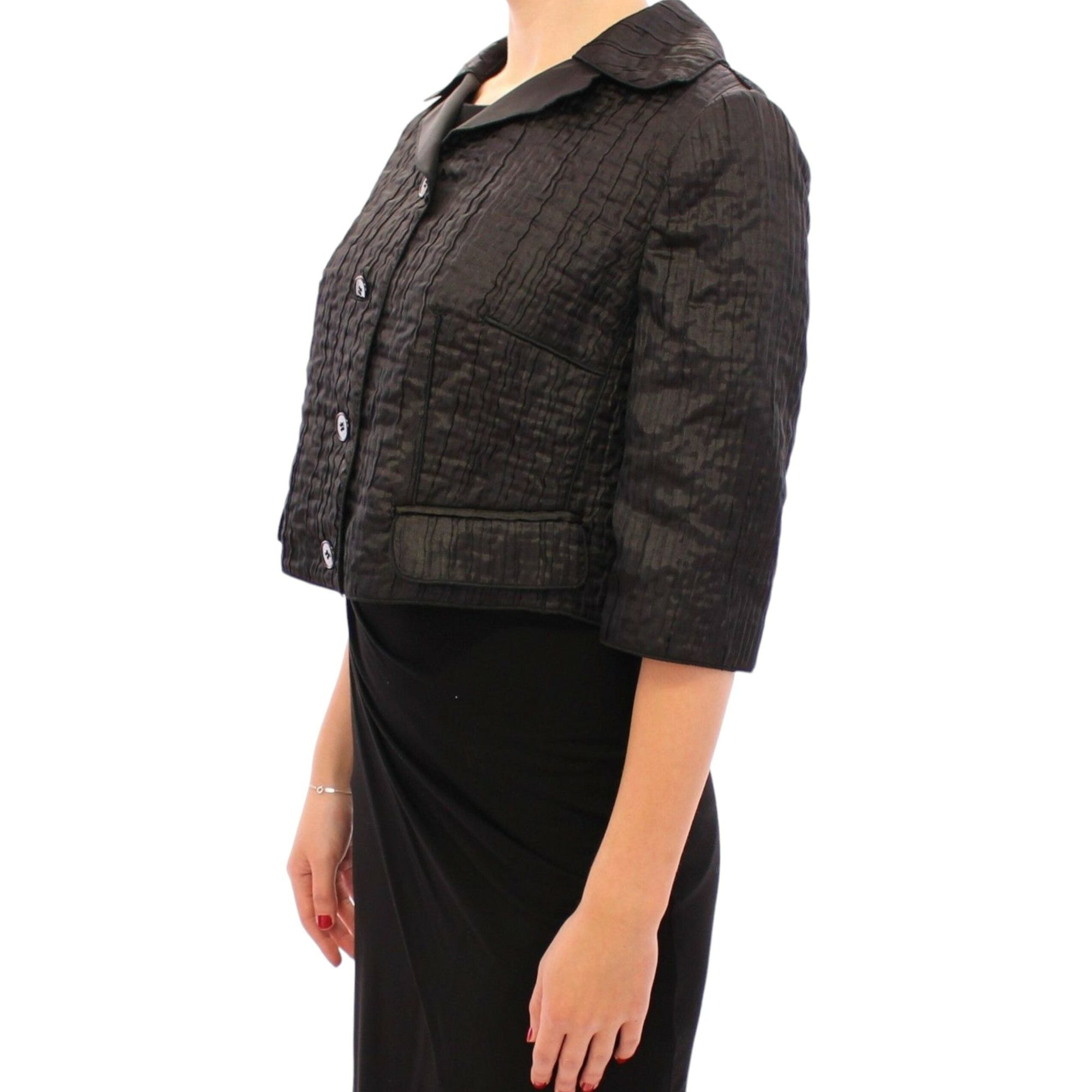 Dolce &amp; Gabbana Elegant Black Bolero Shrug Jacket
