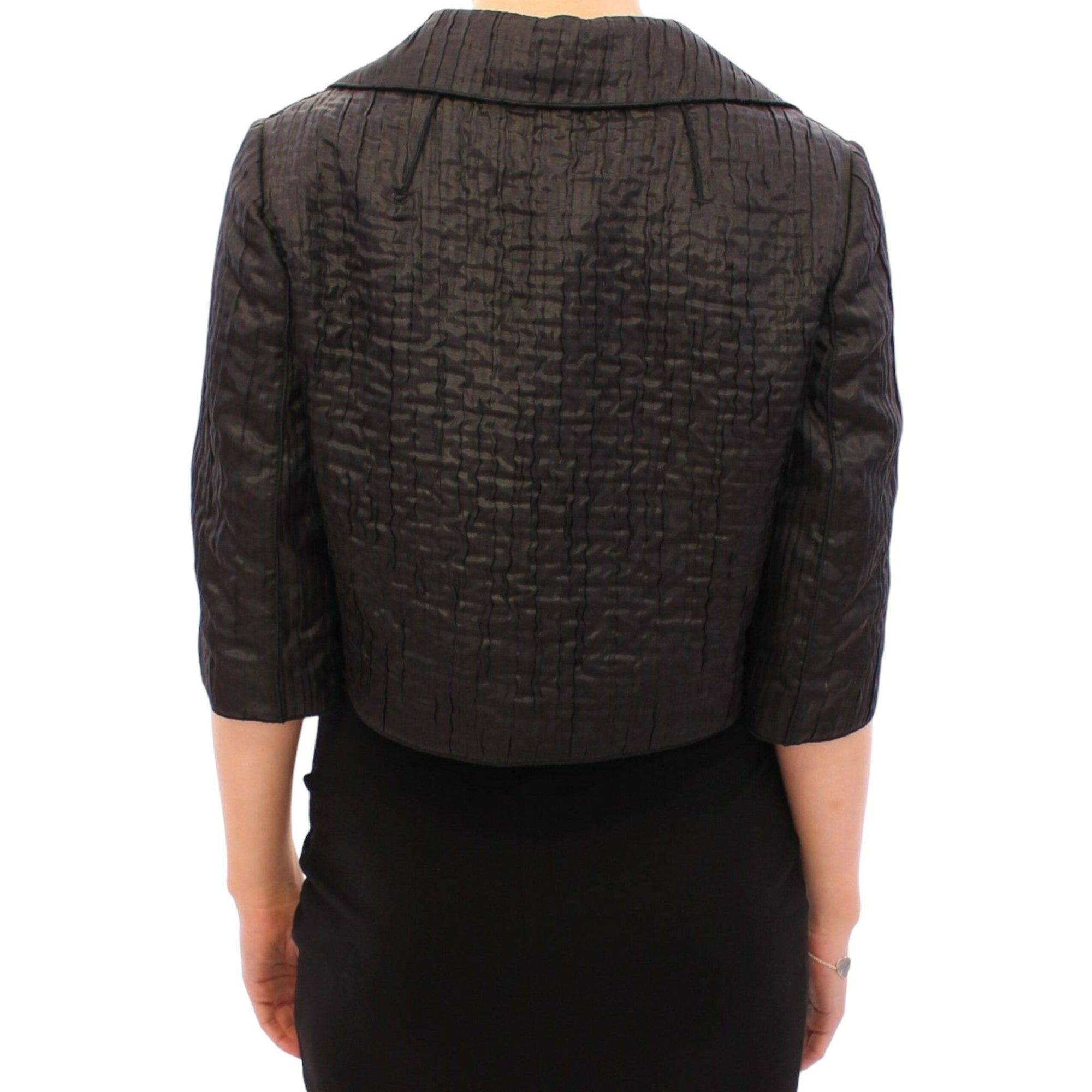 Dolce &amp; Gabbana Elegant Black Bolero Shrug Jacket