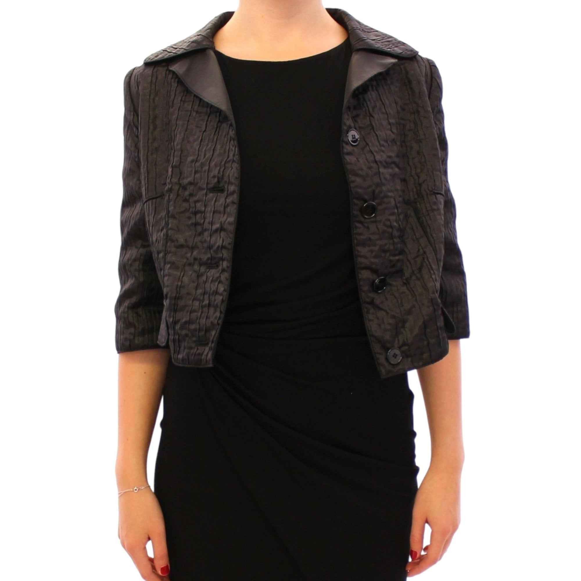 Dolce &amp; Gabbana Elegant Black Bolero Shrug Jacket