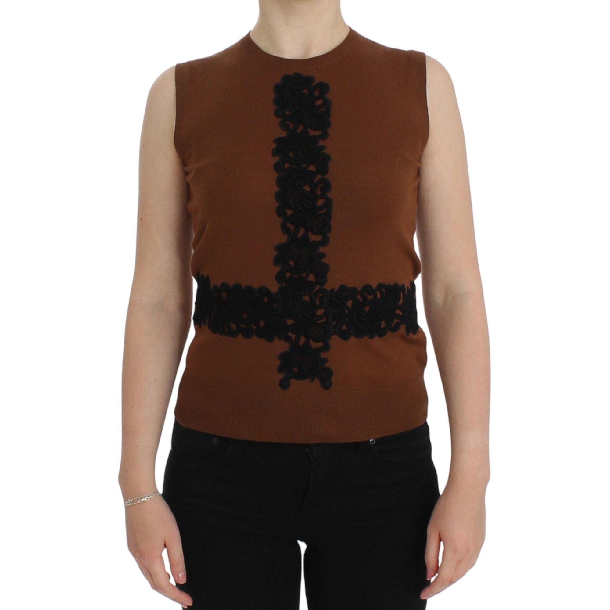 Dolce &amp; Gabbana Timeless Wool and Lace Sleeveless Vest