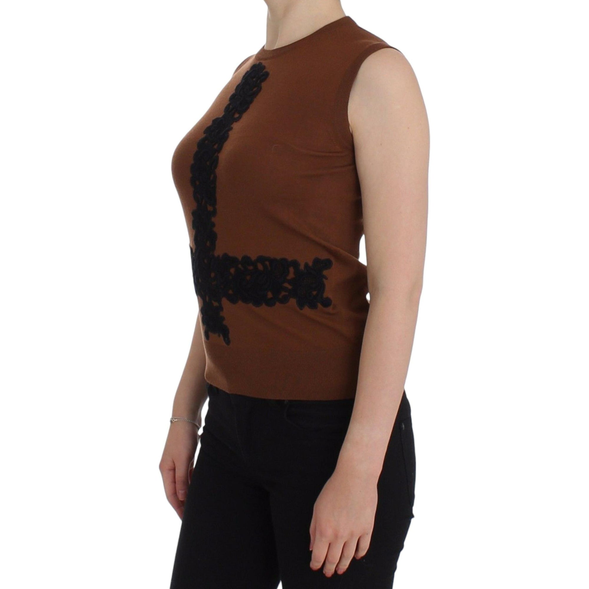 Dolce &amp; Gabbana Timeless Wool and Lace Sleeveless Vest