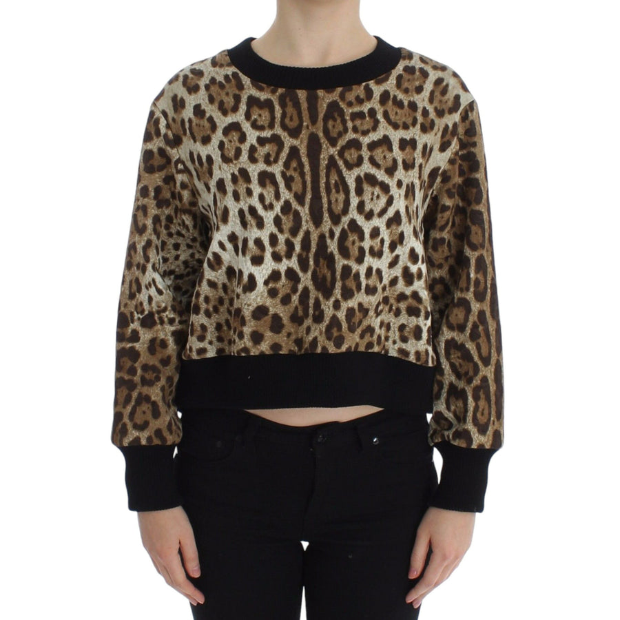 Dolce & Gabbana Elegant Leopard Print Short Sweater Top