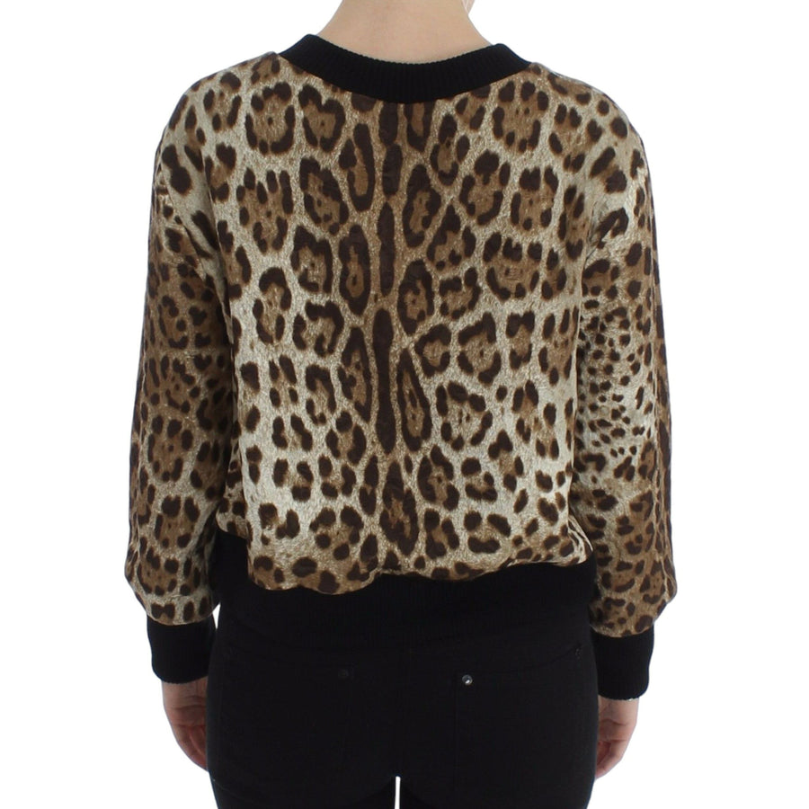 Dolce & Gabbana Elegant Leopard Print Short Sweater Top